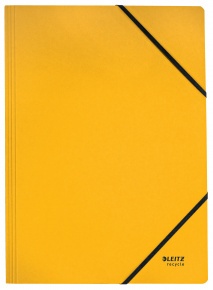 Leitz gumis mappa, A4, karton, sárga, Recycle