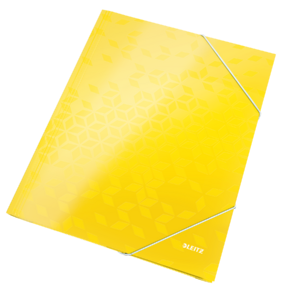 Leitz WOW gumis mappa, karton, sárga