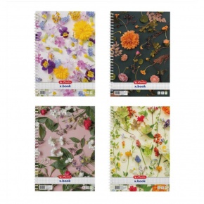 Herlitz spirálfüzet A4/70 lap, kockás Flower