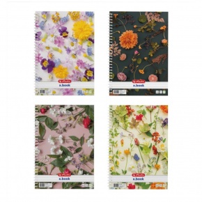 Herlitz spirálfüzet A4/70 lap, vonalas Flower