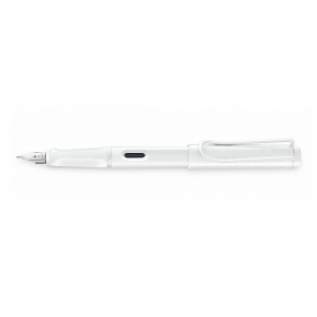 4040702 Lamy safari, töltőtoll (F) színes gyűrű szettel, all white, 0B1