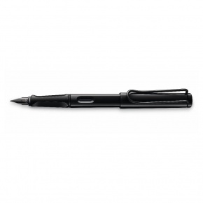 4040709 Lamy safari, töltőtoll (F) színes gyűrű szettel, all black, 0B2