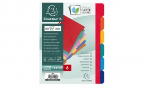 Exacompta elválasztó lap, A5, 220x170, 6db/csomag