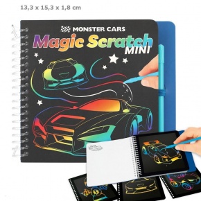 TOPModel kreatív kifestő, kaparós ceruzával, Magic Scratch Monster Cars