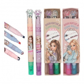 TOPModel filctollkészlet, kétvégű, szövegkiemelő és rolleres bélyegző, 2db/csomag