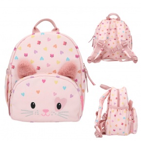 TOPModel hátizsák, 25x22x12 cm, rózsaszín, plüss fülekkel Kitty  Love