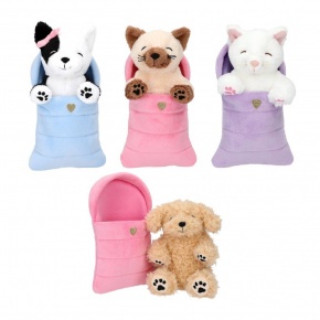 TOPModel plüss kutya, macska, hálózsákban, 6-féle (6)