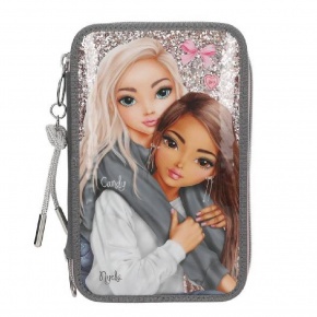TOPModel töltött tolltartó, 3-emeletes, rózsaszín-szürke, barátnős MY BFF (5)