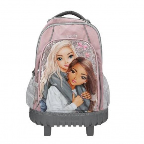 TOPModel iskolai hátizsák, húzható/trolley, rózsaszín-szürke, barátnős, MY BFF (5)
