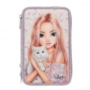 TOPModel töltött tolltartó, 3-emeletes, lány cicával, BLOOMING KITTY (6)