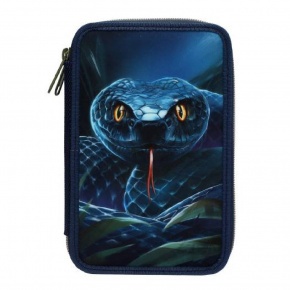 TOPModel töltött tolltartó, 2-emeletes, sötétkék-zöld, kígyós Adventure World (6)