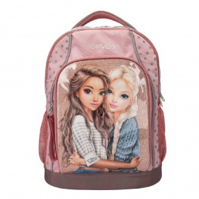 TOPModel iskolai hátizsák (40x30x19cm) barátnős, rózsaszín pöttyös DOTS (6)