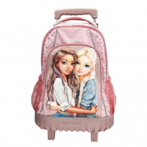 TOPModel iskolai hátizsák, húzható/trolley, barátnős, rózsaszín pöttyös DOTS (6)