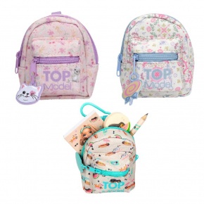 TOPModel mini írószer szett (jegyzettömb+ceruza+radír) hátizsák alakú tartóban, 3 féle