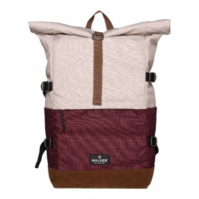 Schneiders Walker hátizsák, bordó-bézs (29x45-64x17 cm, 23-30l) popcorn-cypress,roll up two(6)