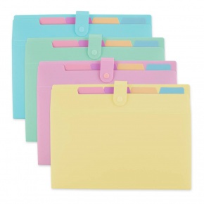 Stylex harmonika mappa, 5 részes, 4 féle szín, Macaron