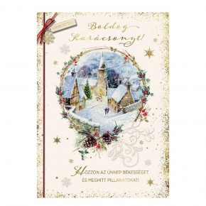 Üdvözlőlap "Z" árkód, Téli városka