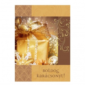 Képeslap "C" árkód, karácsony, Arany csomag