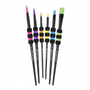 Faber-Castell ecsetkészlet 6db-os, kerek és lapos ecsetek, soft touch markolat (2,4,6,8,10,12)