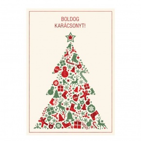 Üdvözlőlap "E" árkód, Karácsonyfa 2
