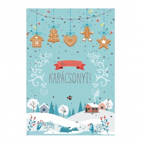 Üdvözlőlap "G" árkód, Mézeskalács diszekkel