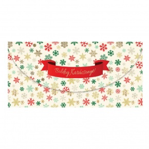 Üdvözlőlap "I" árkód, Színes hópelyhes