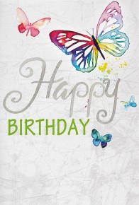 BSB képeslap, Happy Birthday, pillangós (állvány)