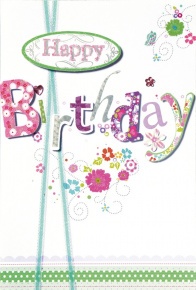 BSB képeslap Happy Birthday feliratos (3D) (állvány) (51-0599)