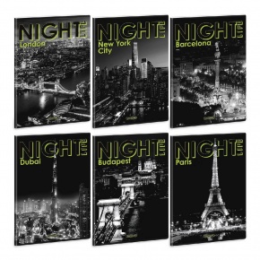 Ars Una A4 extra kapcsos füzet, négyzethálós Night Life (5582) 26