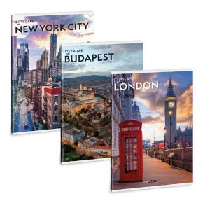 Ars Una A4 extra kapcsos füzet, négyzethálós Cityscape (5593) 26