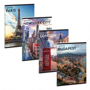 Ars Una A5 extra kapcsos füzet, vonalas Cityscape (5482) 25