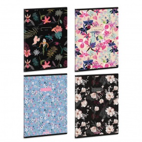 Ars Una A5 extra kapcsos füzet, vonalas Flowers-mix (5521) 25