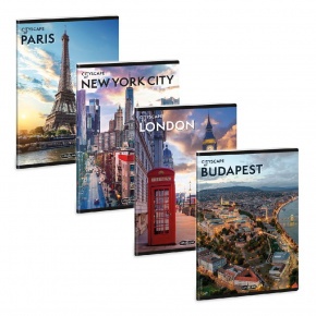 Ars Una A5 extra kapcsos füzet, négyzethálós Cityscape (5482) 25