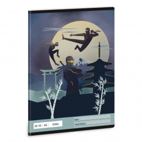 Ars Una 2032, sima A5 füzet Ninjas in the dark (5457) 25