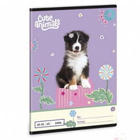 Ars Una 2032, sima A5 füzet Cute animals- Aussie (5528) 26