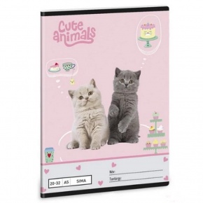 Ars Una 2032, sima A5 füzet Cute animals-tea party (5532) 26