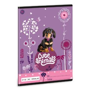 Ars Una 2132, vonalas A5 füzet Cute Animals-puppy (5369) 24