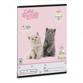 Ars Una 2132, vonalas A5 füzet Cute animals-tea party (5532) 26