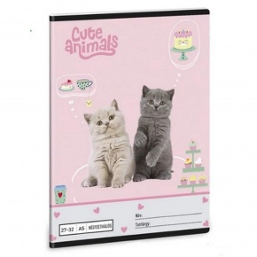 Ars Una 2732, négyzethálós A5 füzet Cute animals-tea party (5532) 26