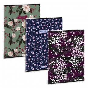 Ars Una A4 extra kapcsos füzet, sima Sakura-Navy-Flowery mix (5591) 26