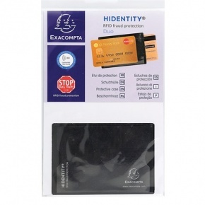 Exacompta kártyatartó, Hidentity 2-oldalas (8,5x6 cm) fekete