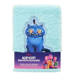 Safta notesz, plüss borítással, 80old. (A5, 14,8x21 cm) kék, K-POP DEMON HUNTERS