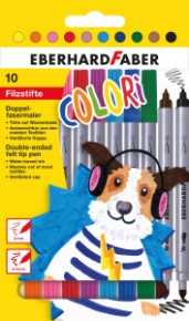 Faber-Castell filctollkészlet, 10db-os, kétvégű, Colori