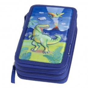 Faber-Castell tolltartó, 3-emeletes, kék, dinós (6)