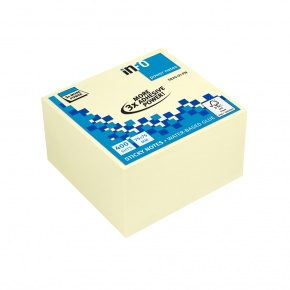 Info Notes önt.jegyzettömb, 75x75mm, 400lap, sárga