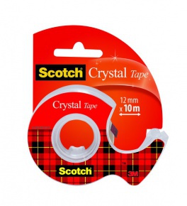 3M Scotch Crystal ragasztószalag 12 mm × 10 m, utántölthető adagolón