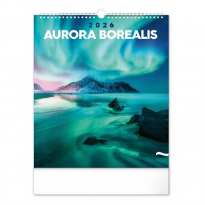 6087-AB Reálszisztéma Falinaptár Aurora Borealis 30 × 34 cm (2026)