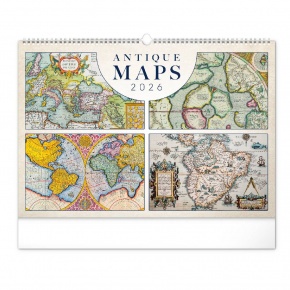 6094-AN Reálszisztéma Falinaptár Antique Maps 48 × 33 cm (2026)