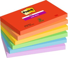 3M Post-it super sticky jegyzettömb (127×76 mm, 90 lap, 6tömb/csomag) playful