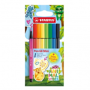 STABILO Pen 68 Mini Animal Vibes rostirón készlet 8 db-os